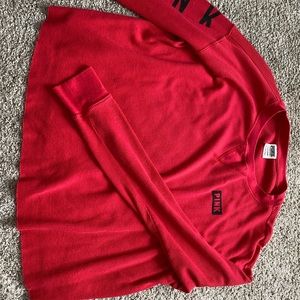 Pink Thermal Cropped Sweater